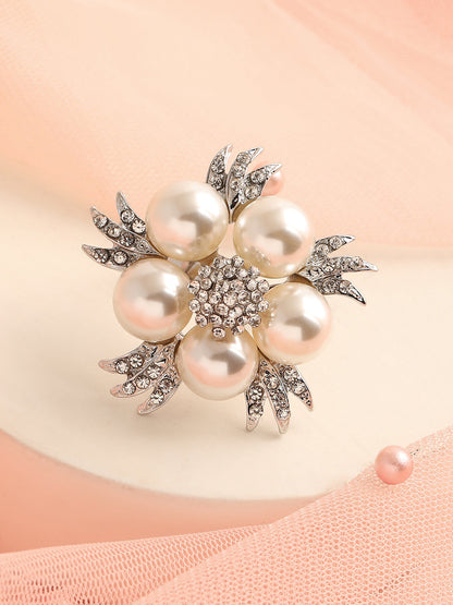 SILVER PLATED PARTY DESIGNER STONE RING FOR WOMEN