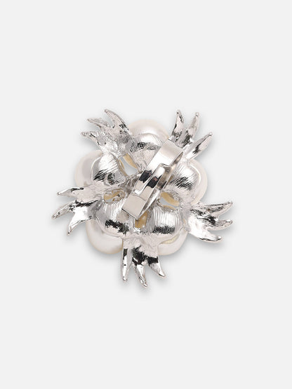 SILVER PLATED PARTY DESIGNER STONE RING FOR WOMEN