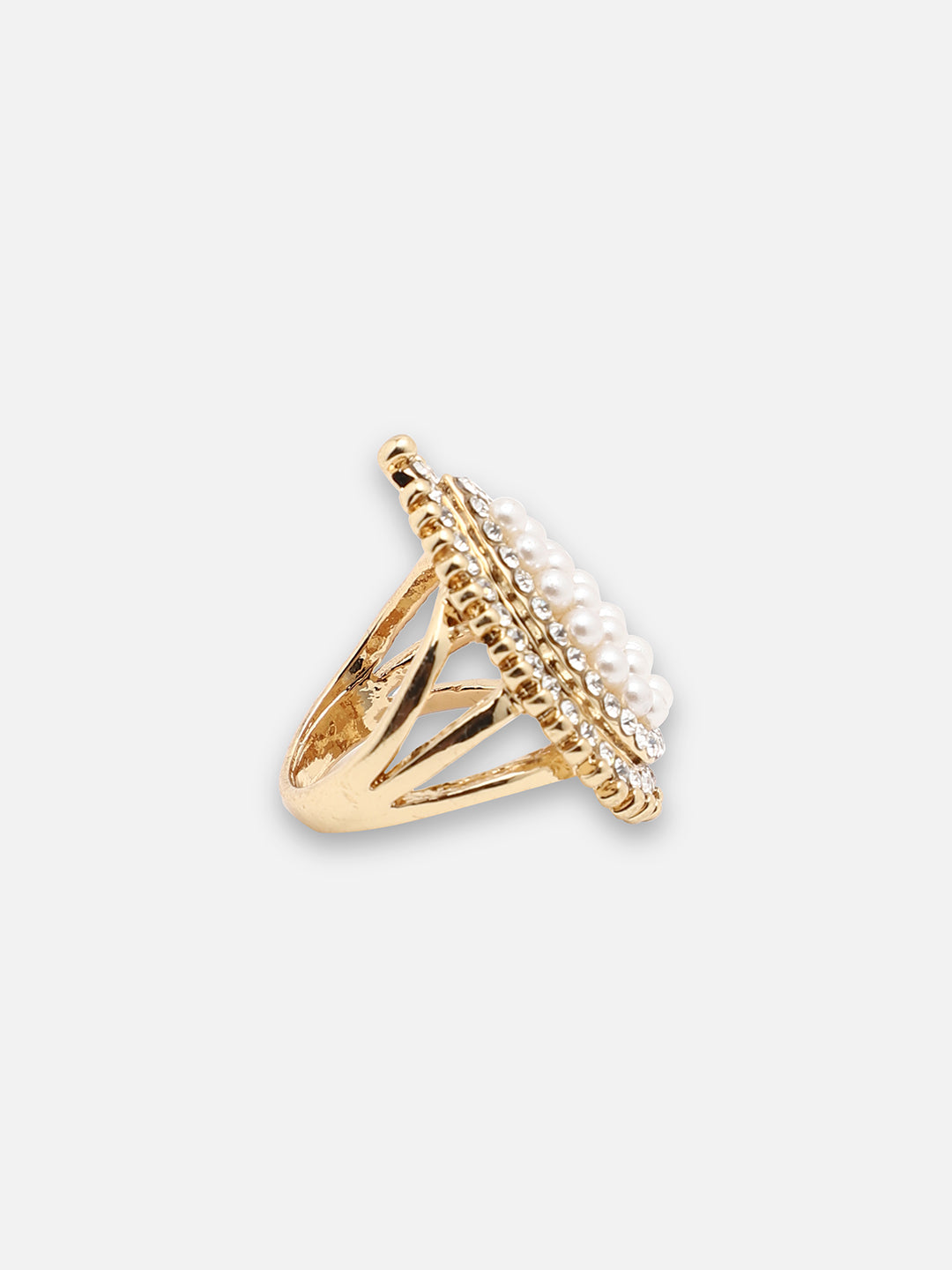 GOLD PLATED PARTY DESIGNER STONE RING FOR WOMEN