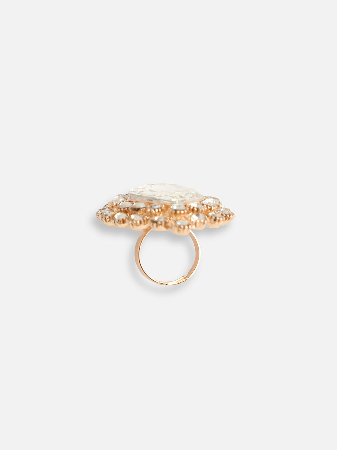 GOLD PLATED PARTY DESIGNER STONE RING FOR WOMEN