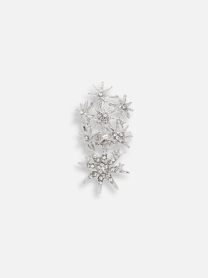 SILVER PLATED PARTY DESIGNER STONE RING FOR WOMEN
