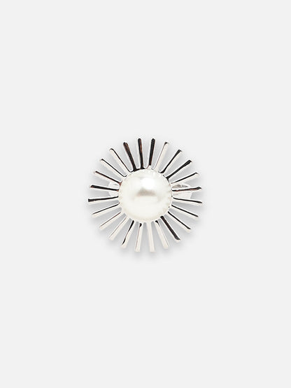 SILVER PLATED PARTY DESIGNER STONE RING FOR WOMEN