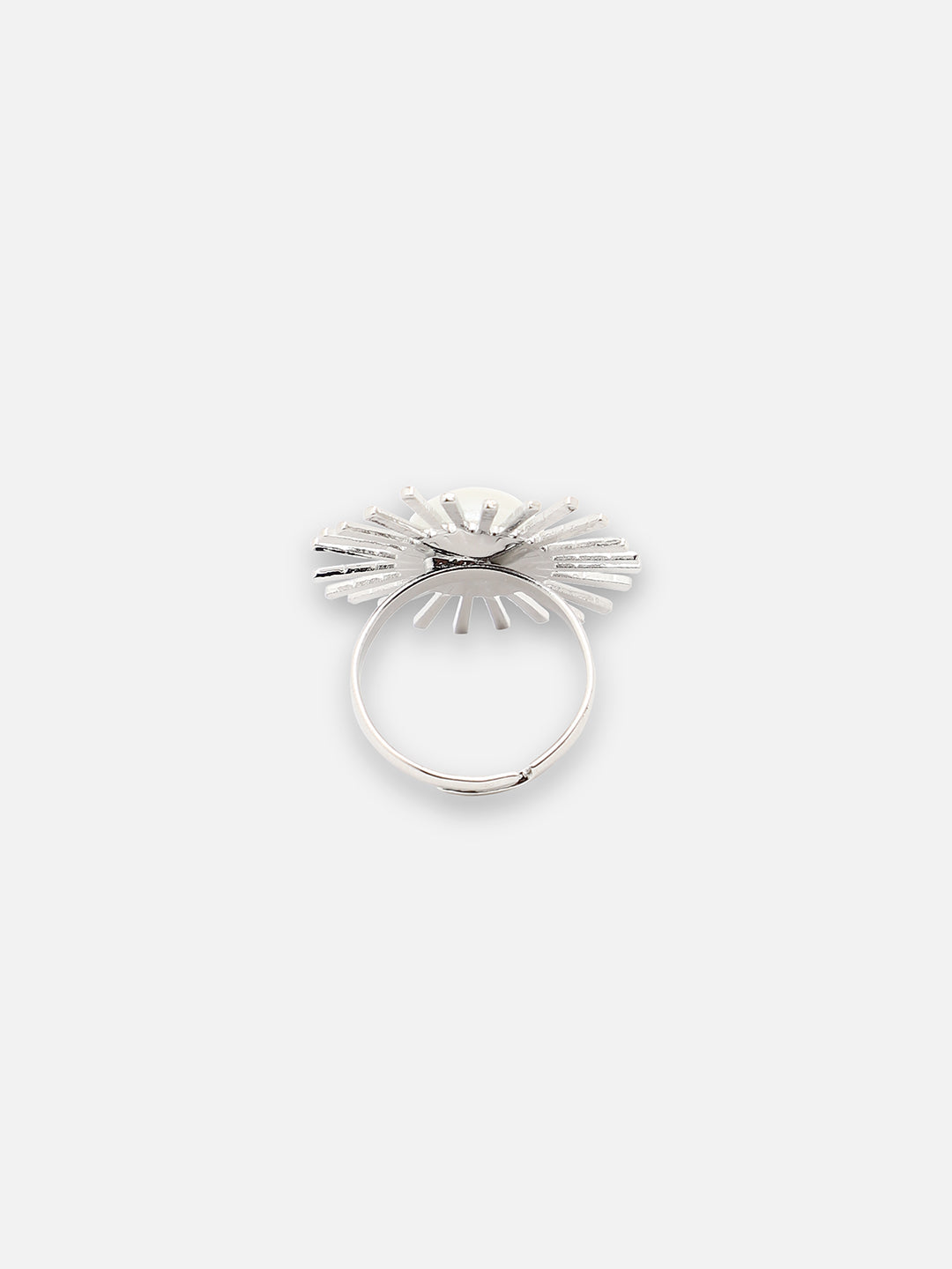 SILVER PLATED PARTY DESIGNER STONE RING FOR WOMEN