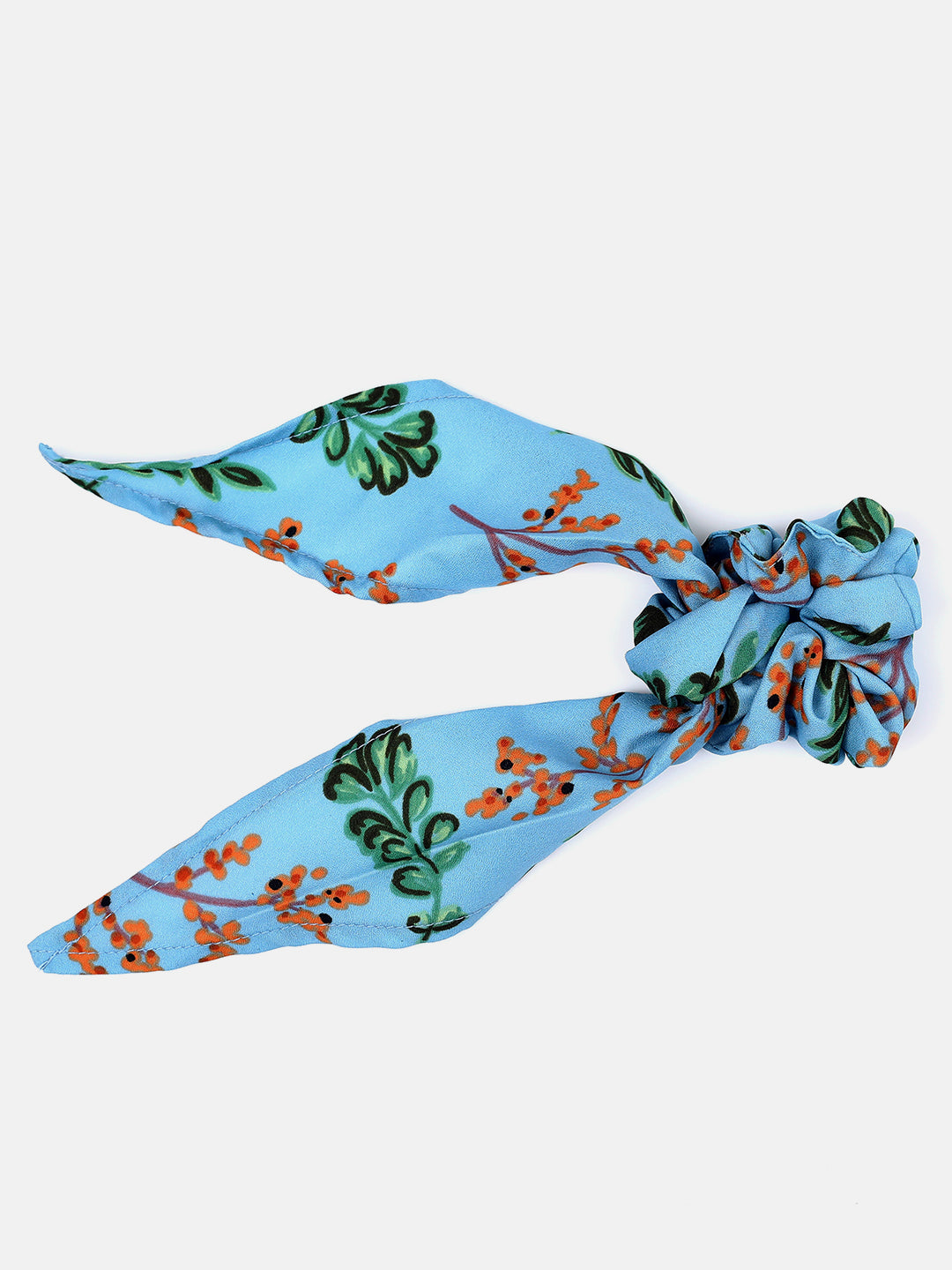 PACK OF 2 FLORAL PRINTED SCARF SCRUNCHIES
