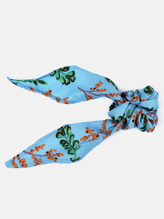 PACK OF 2 FLORAL PRINTED SCARF SCRUNCHIES