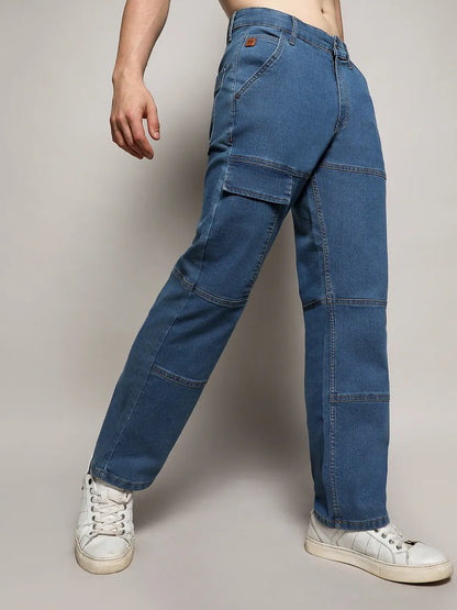 Panel Patch Pocket Denim Jeans