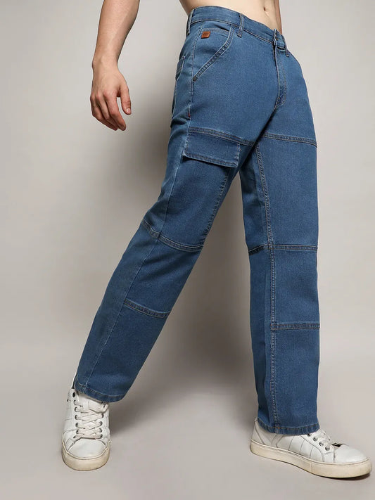 Panel Patch Pocket Denim Jeans