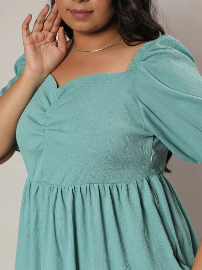 Sage Green Three-Tiered Midi Dress