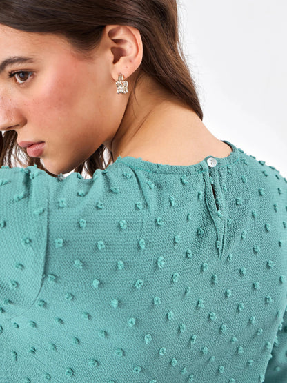 Casual Round Neck Grey Haze Top Zumee
