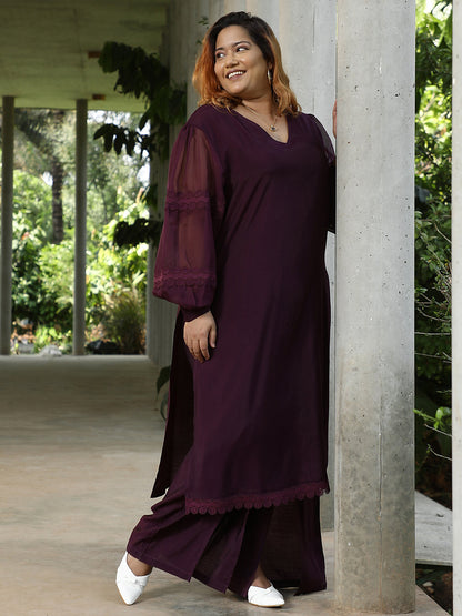 Solid Flared Kurta Set