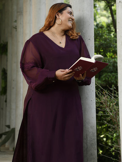 Solid Flared Kurta Set