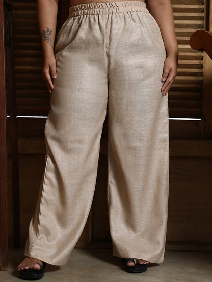 Solid Linen-Blend Kurta Set