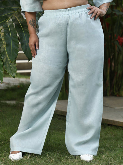 Solid Linen-Blend Kurta Set
