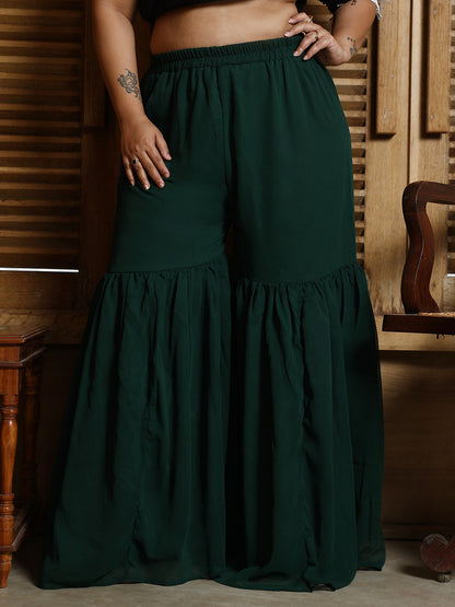 Botanical Cluster Kurti With Sharara & Dupatta