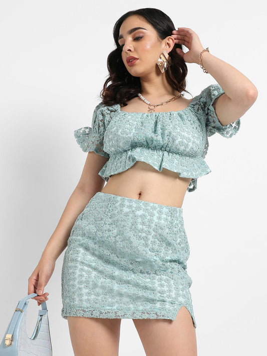 Cropped Self-Design Co-Ord Set