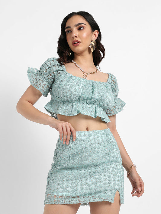 Cropped Self-Design Co-Ord Set