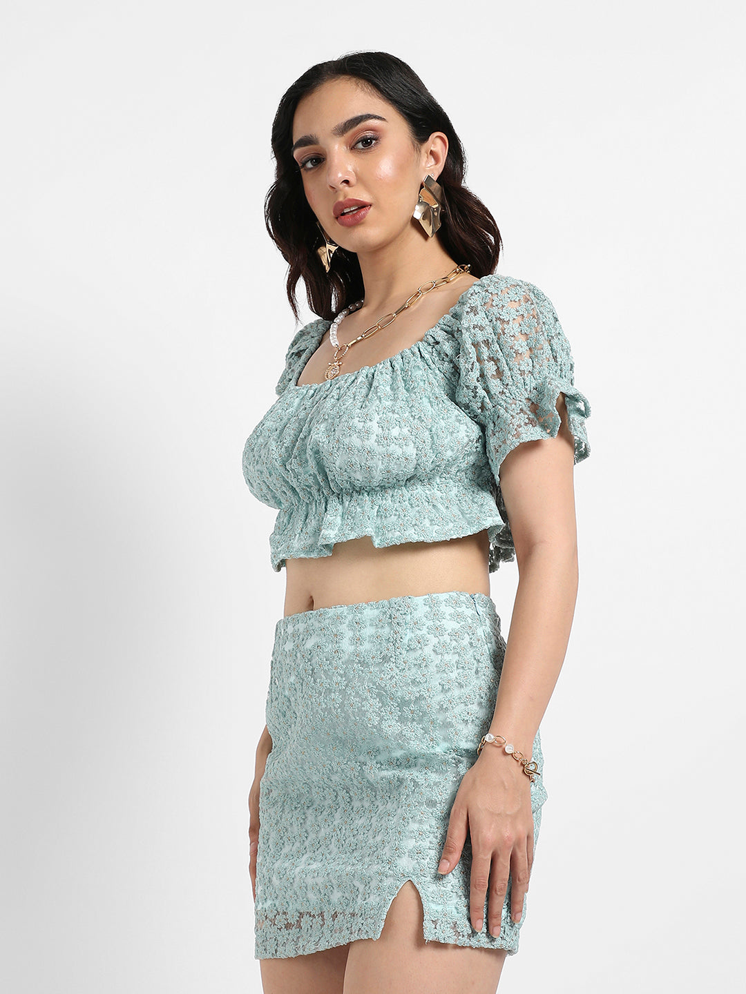 Cropped Self-Design Co-Ord Set