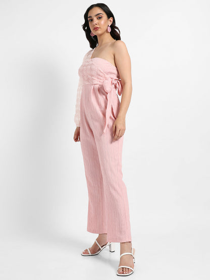 Solid Jumpsuit With Self-Design Details