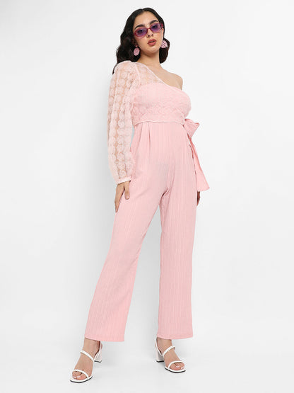 Solid Jumpsuit With Self-Design Details