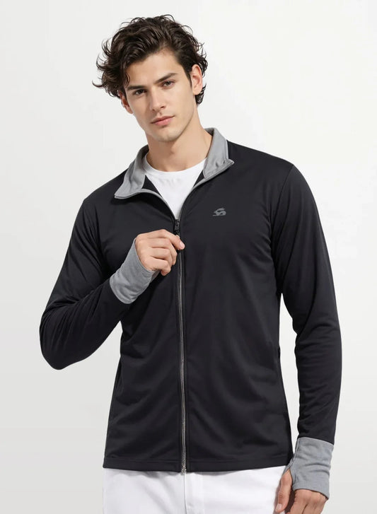 Adro Sunscreen Jacket for Men UV Sun Advanced Protection Running Jackets For Men Biker Jackets with Zipper Sports jacket for men Dark Grey
