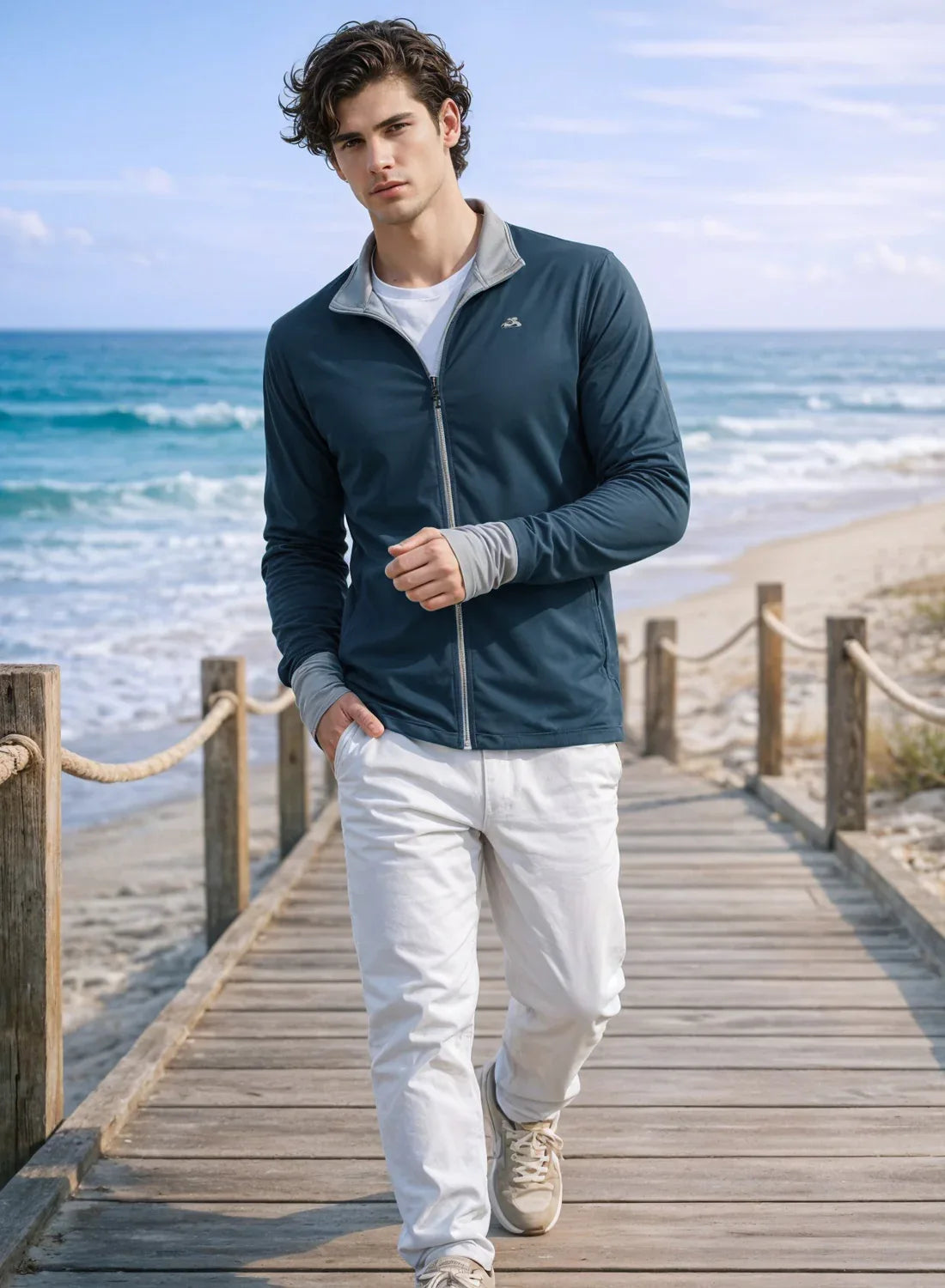 Adro Sunscreen Jacket for Men UV Sun Advanced Protection Running Jackets For Men Biker Jackets with Zipper Sports jacket for men