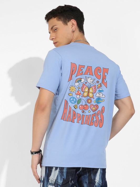 Icy Blue Basic Regular Fit T-Shirt