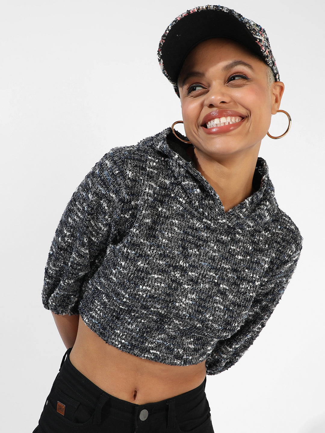 Charcoal Grey Textured Top