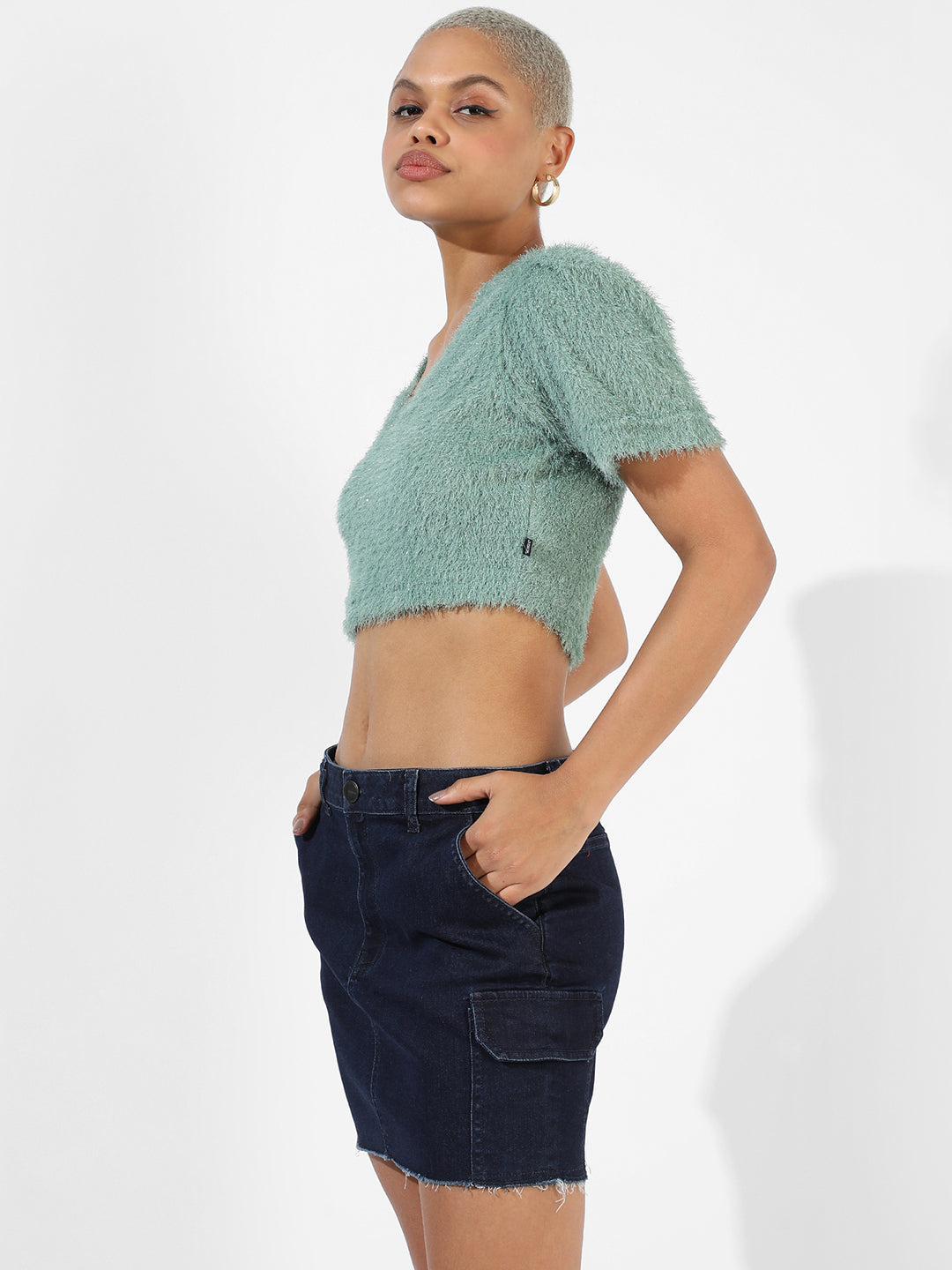SAGE GREEN TEXTURED TOP