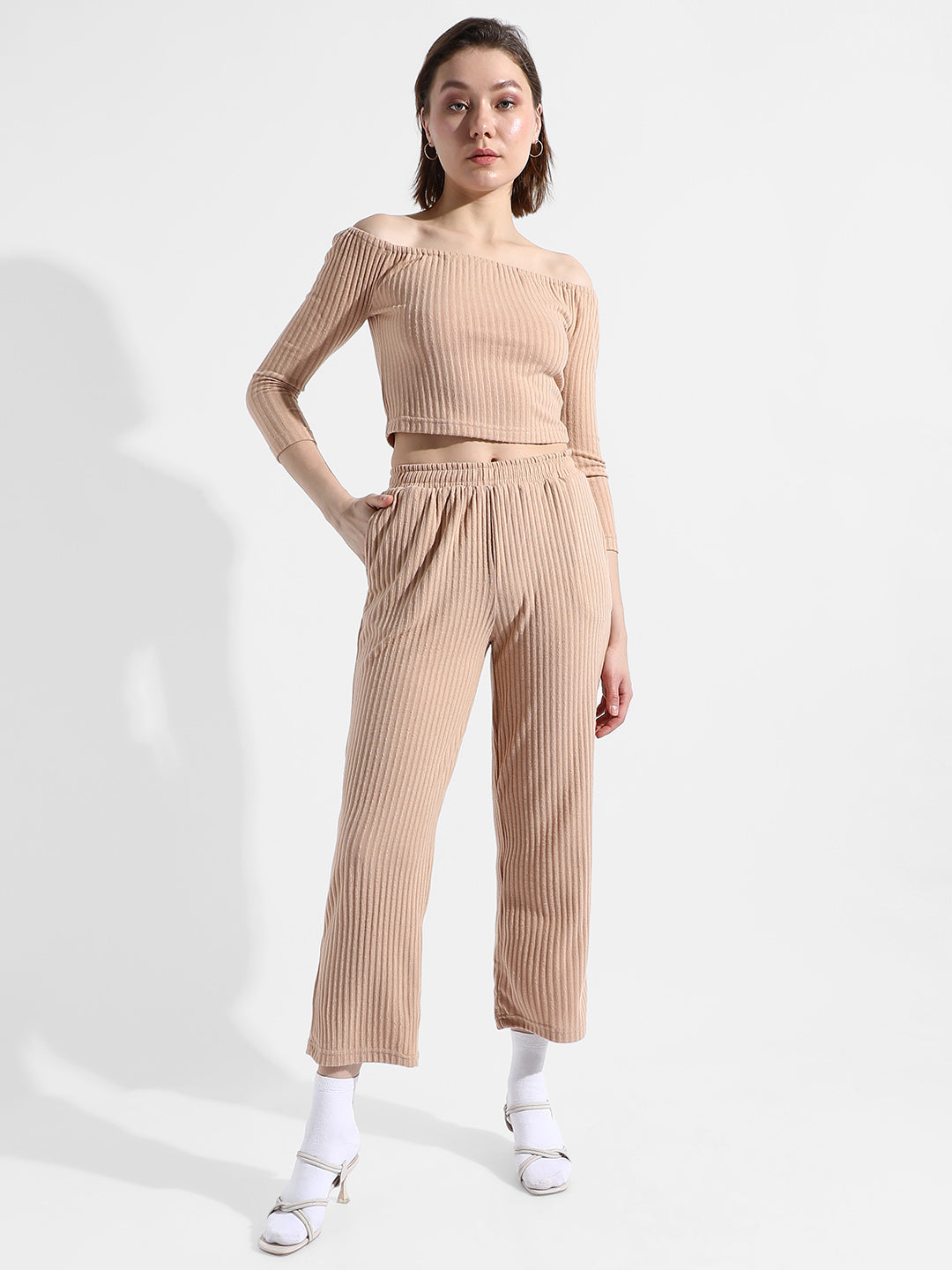 Solid Ribbed Co-Ord Set