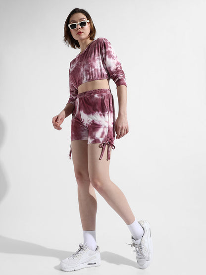 Tye-Dye Maroon Co-Ords Set