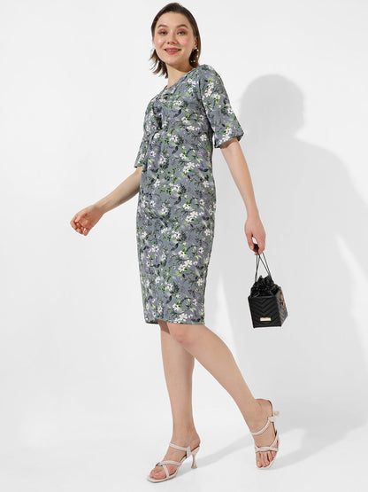 Grey Printed Dress