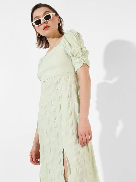 Green Textured Dress