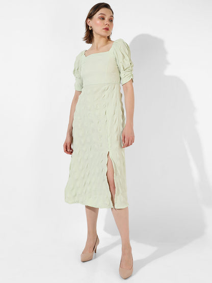 Green Textured Dress