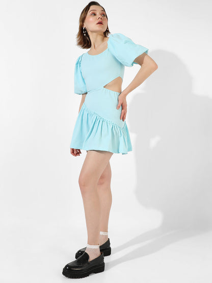 Solid Dress With Cutout Detail