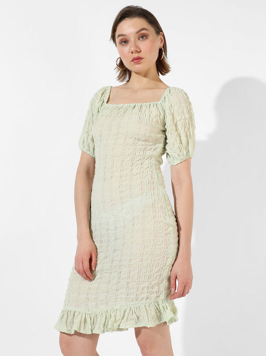 Solid Dress With Ruffle Detail