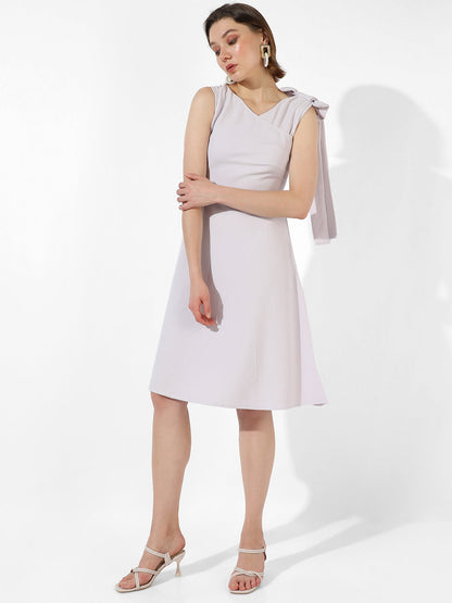 Solid Dress With Ribbon Detail