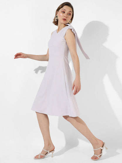 Solid Dress With Ribbon Detail