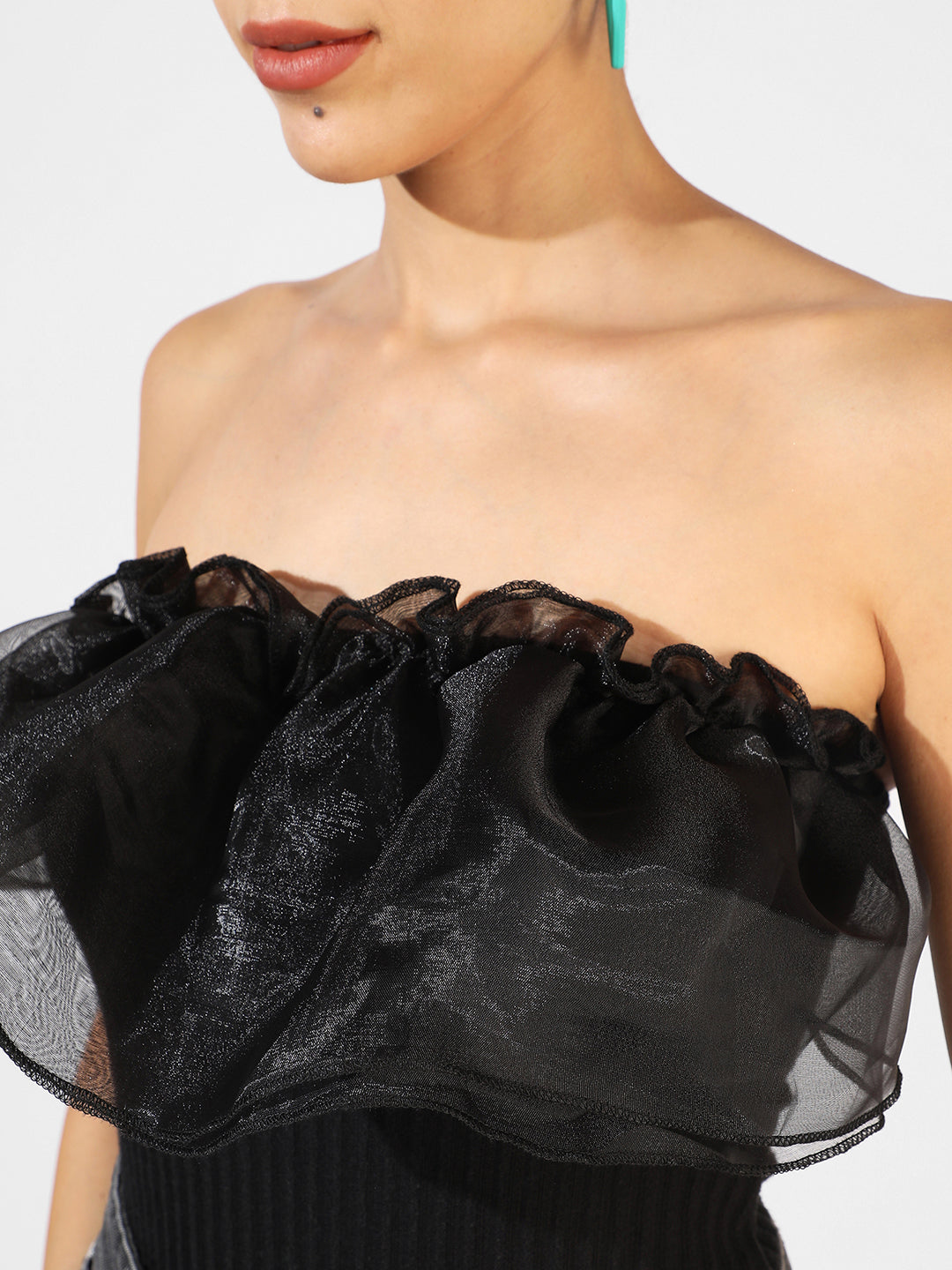 Ribbed Ruffle Bodysuit