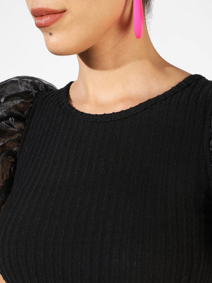 Ribbed Ruffle Bodysuit