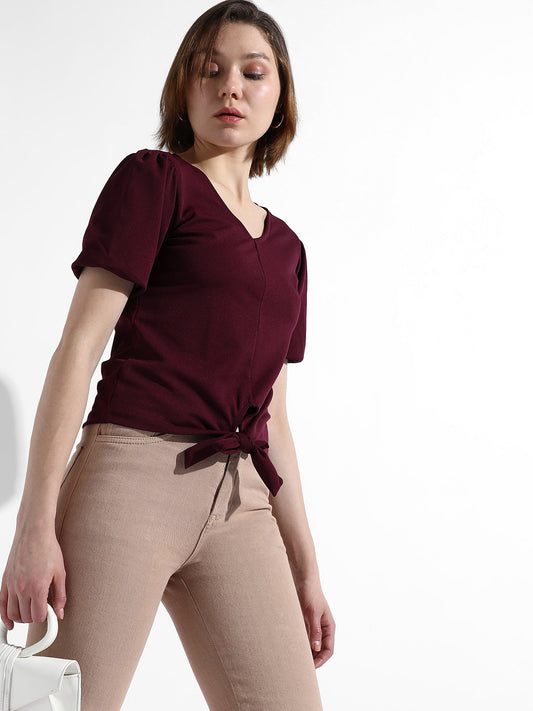 Solid Top With Tie-Up Detail