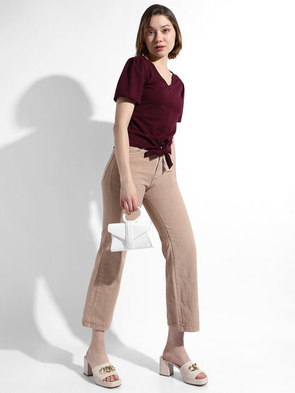 Solid Top With Tie-Up Detail