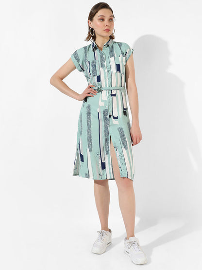 Green Printed Dress