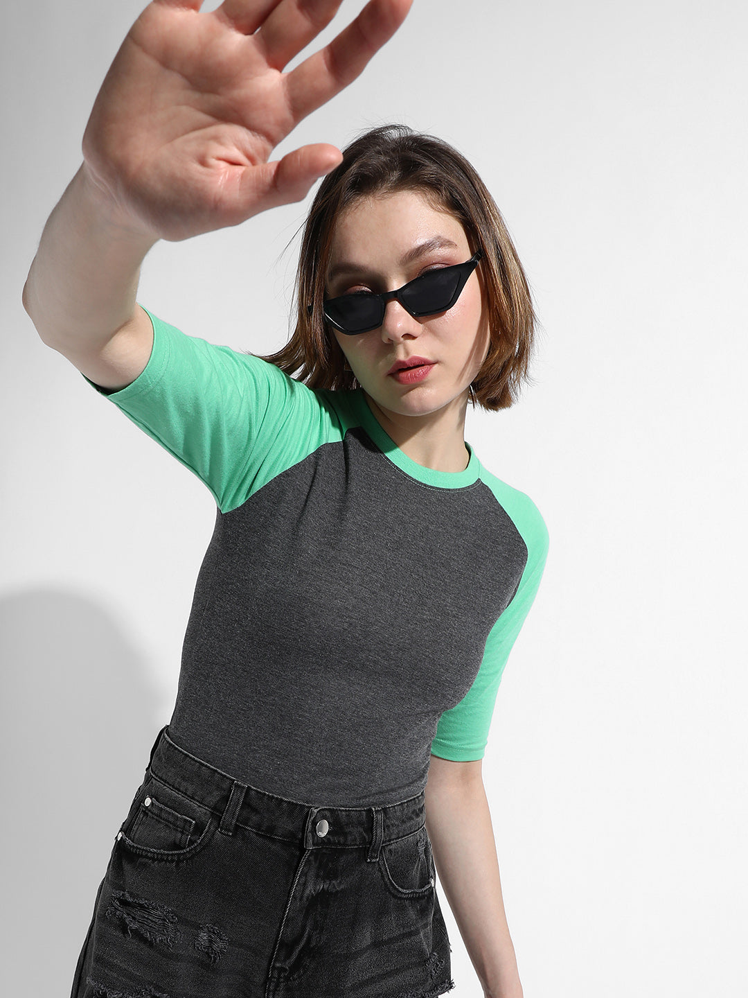 Mint Green Colourblocked Top