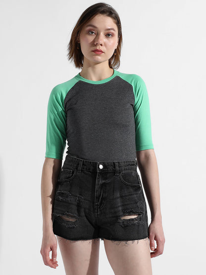 Mint Green Colourblocked Top