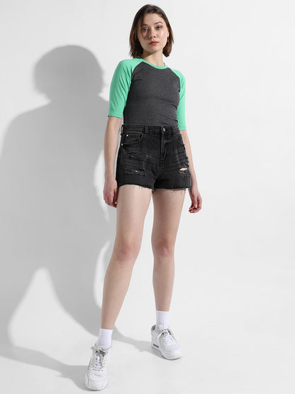 Mint Green Colourblocked Top