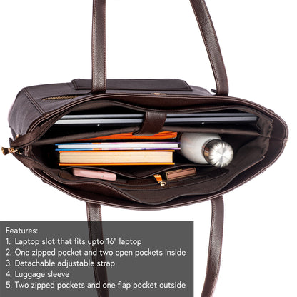 Mahogany Mystique Aurea Tote bag for 16" laptop