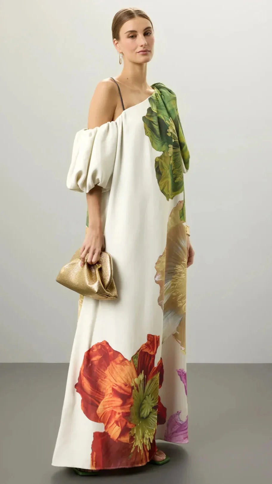 Floral Abstract Print Maxi Gown De Novoo