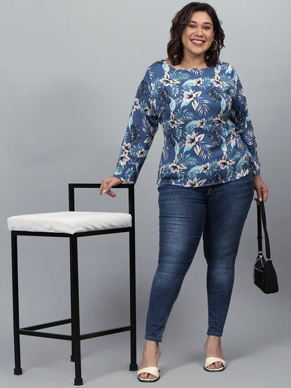 WOMEN FLORAL DESIGN STYLISH CASUAL TOP