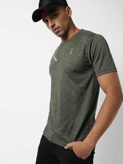 Contrast Heathered Activewear T-Shirt