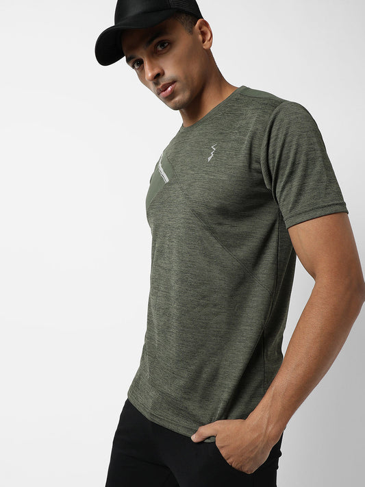 Contrast Heathered Activewear T-Shirt